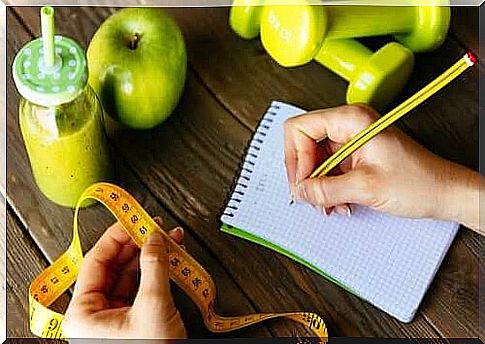 restrictive diets - tape measure and notepad