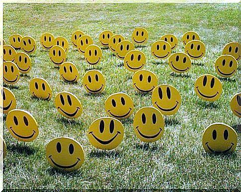 Smileys in the grass