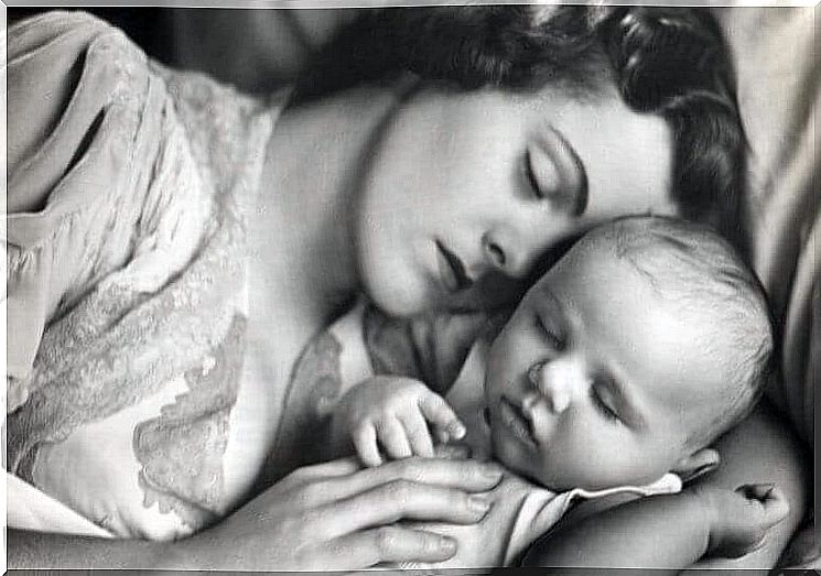 Baby in mother's arms