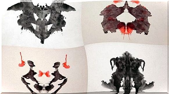 Four pictures of the Rorschach test.