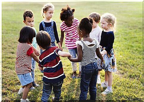 Children forming a circle