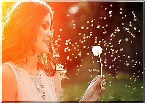 Woman with dandelion