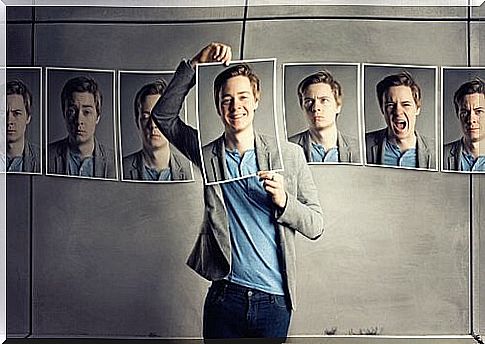 Man depicting different emotions with different images