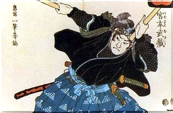 Image of a fighting samurai