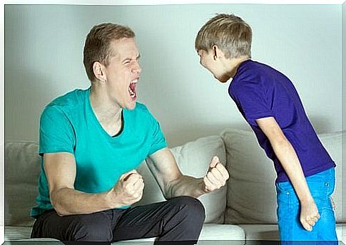 Father and son scream at each other